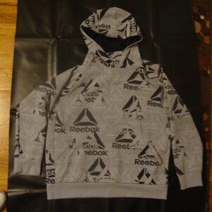 Reebok Grey and Black Hoodie XL Sweatshirt